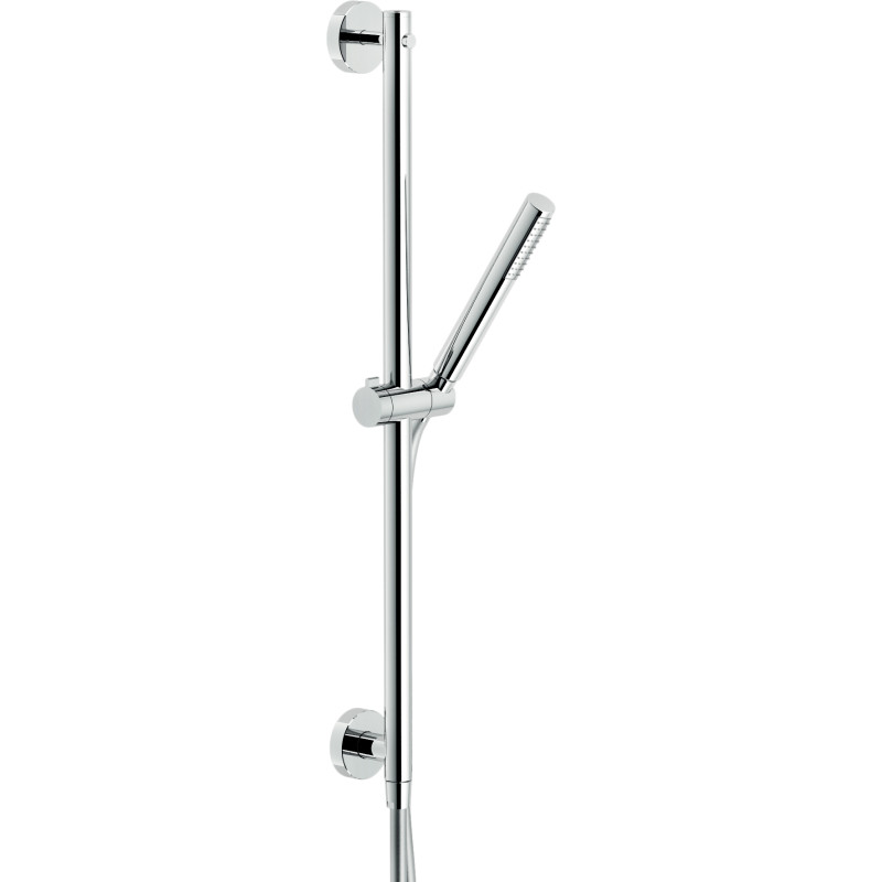 Barre de douche 600 mm avec prise d'eau et douchette chromé