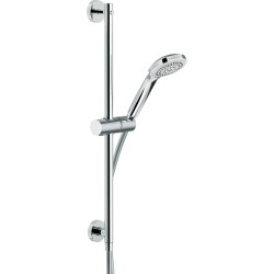 Barre de douche 600 mm avec prise d'eau et douchette monojet chromé