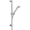 Barre de douche 600 mm avec prise d'eau et douchette monojet chromé