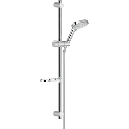 Barre de douche 660 mm avec douchette 5 jets chromé