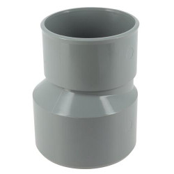 Duction extérieure excentrée, mâle-femelle, à coller, gris, en PVC