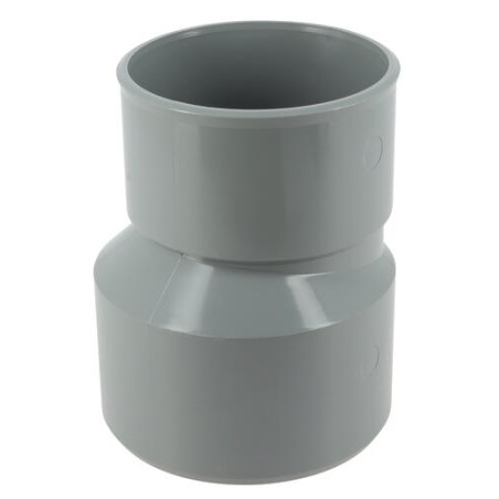 Duction extérieure excentrée, mâle-femelle, à coller, gris, en PVC