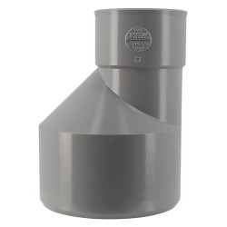 Duction extérieure excentrée, mâle-femelle, à coller, gris, en PVC