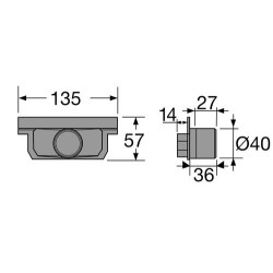 Fond/naissance CONNECTO® pour canivau bas l. 100 int., classe A15, Ø 40