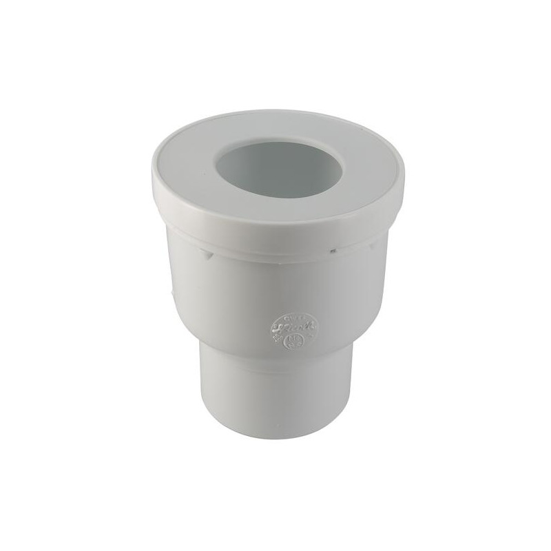 Pipe de WC sortie droite, en PVC blanc, Ø DM mini 85, Ø DM maxi 107