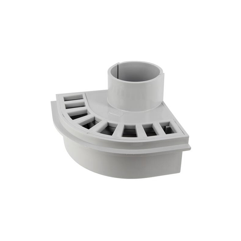 Siphon de balcon, en PVC, grille amovible