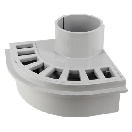 Siphon de balcon, en PVC, grille amovible