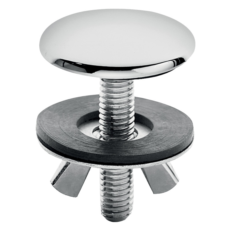 Cache trou pour lavabo chromé