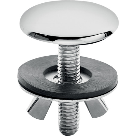 Cache trou pour lavabo chromé