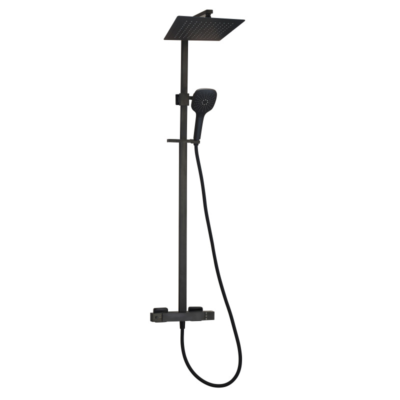 Colonne de douche carrée RUBY noir mat