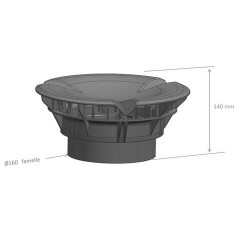 Chapeau aerauliqu.simple pour vmc d160
