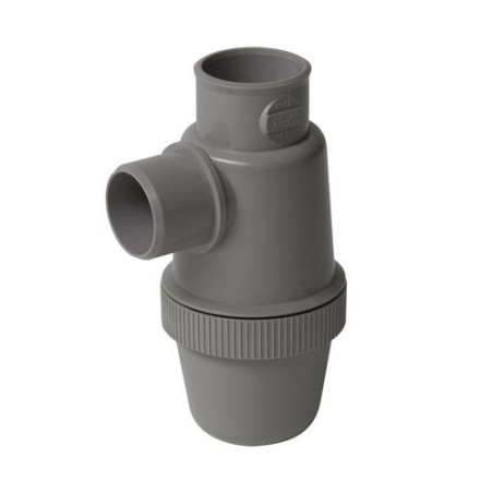 Siphon de lavabo en PVC-C gris, à coller, entrée verticale