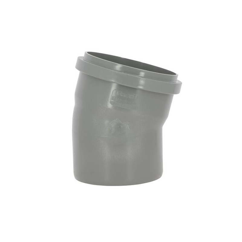 Coude 15° CR8 Ø160 Mâle/Femelle Joint Fixe Gris