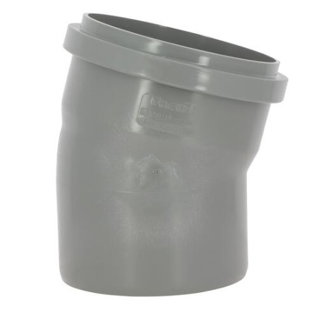 Coude 15° CR8 Ø160 Mâle/Femelle Joint Fixe Gris