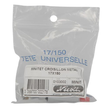 Tête de robinet Minitet, croisillon métal M 17 x 150
