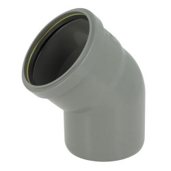 Coude 45° CR4 / CR8 Ø110 mm Mâle/Femelle Joint Fixe Gris
