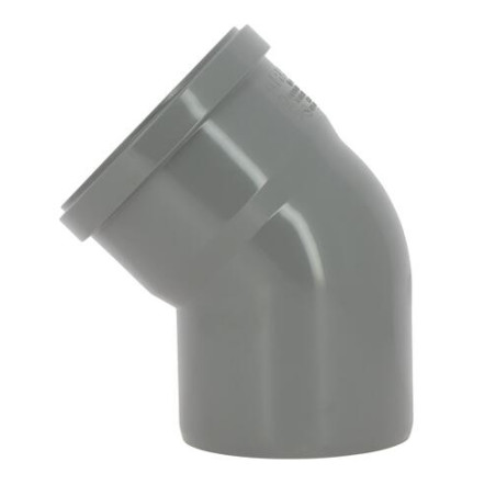 Coude 45° CR4 / CR8 Ø110 mm Mâle/Femelle Joint Standard Gris