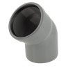 Coude 45° CR4 / CR8 Ø110 mm Mâle/Femelle Joint Standard Gris