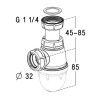 Siphon de lavabo, Ø 32 mm, en matières recyclées
