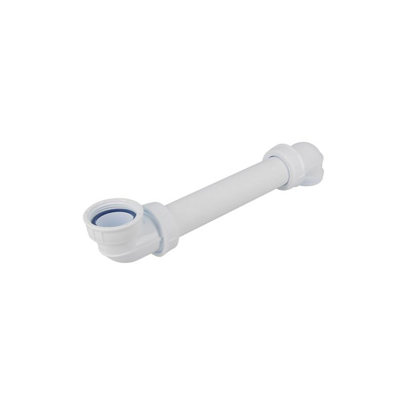 Tubulure de lavabo bi-matière, Ø 32 mm, sortie arrière avec joints intégrés