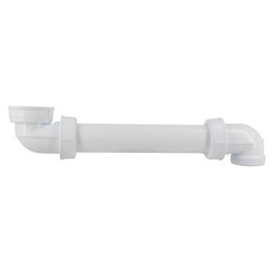 Tubulure de lavabo bi-matière, Ø 32 mm, sortie arrière avec joints intégrés