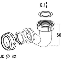 L231-siphon de bidet 1 1/4 forme p