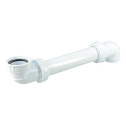 Tubulure de lavabo en polypropylène, sortie arrière, pour gain de place