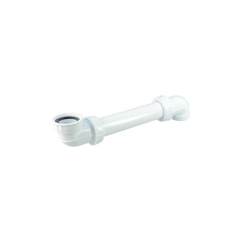 Tubulure de lavabo en polypropylène, sortie arrière, pour gain de place