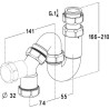 L442-siphon s -5/4-réglable lavabo bidet