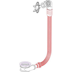 Trop plein souple annele d25 lg 355mm avec grille