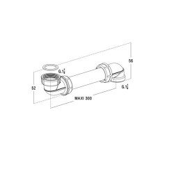 Tubulure de lavabo plastique chromé, Ø 32 mm