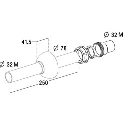 L266-sortie arriere 1 1/4 lavabo chr