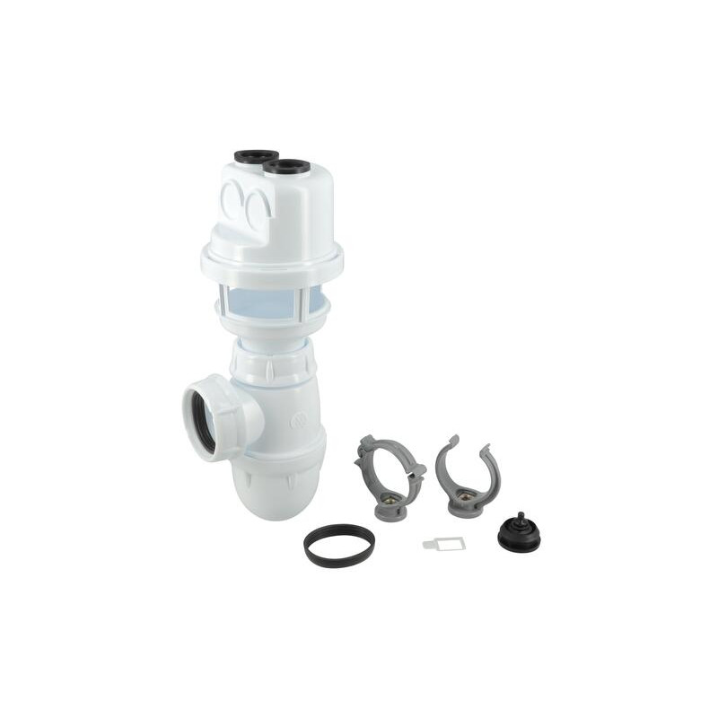 Siphon avec garde d'air pour adoucisseur et osmoseur, garde d'eau 50 mm