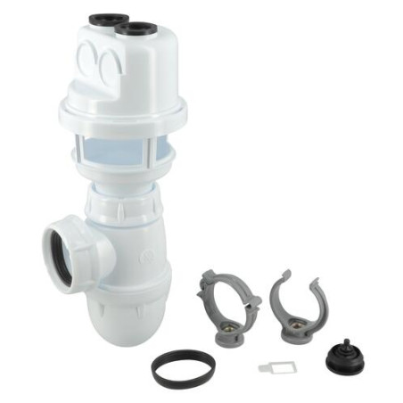 Siphon avec garde d'air pour adoucisseur et osmoseur, garde d'eau 50 mm