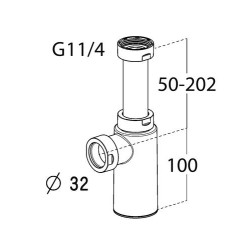 L311sp-siphon lavabo desing abs chrome Ø32