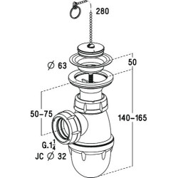 Cl217-combine lavabo a chainette