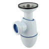 Bonde avec siphon lavabo Ø32 mm, à joint intégré sans bouchon chaînette