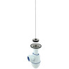 Bonde avec siphon lavabo Ø32 mm, à joint intégré avec bouchon chaînette