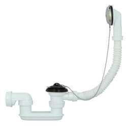 Vidage de baignoire plastique à bouchon chaînette, longeur câble 650 mm
