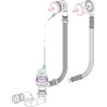 Vidage de baignoire plastique à bouchon chaînette, longeur câble 650 mm