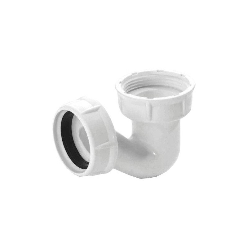 Siphon pour baignoire en forme de "P", diamètre 40, garde d'eau 12, encombrement