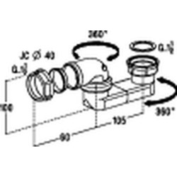 207-siphon baignoire horizontal 360°