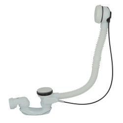 Vidage automatique baignoire TBR avec clapet et volant Blancs, câble 650mm