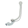 Vidage automatique baignoire TBR avec clapet et volant Blancs, câble 650mm