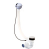 Vidage baignoire EASYBAIN® design WAVE à câble, volant et clapet ABS chromé