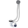 Vidage baignoire EASYBAIN® design WAVE à câble, volant et clapet ABS chromé