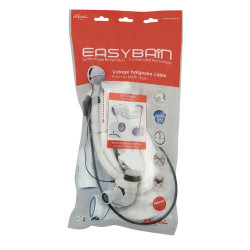 Vidage baignoire EASYBAIN® design WAVE à câble, volant et clapet ABS noir mat
