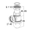 Siphon d'évier, Ø 40 mm, en matières recyclées