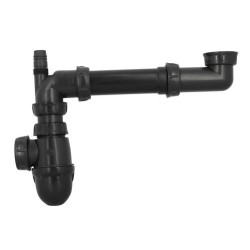 Siphon universel gain de place pour lavabo ou évier, en matières recyclées