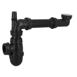 Siphon universel gain de place pour lavabo ou évier, en matières recyclées
